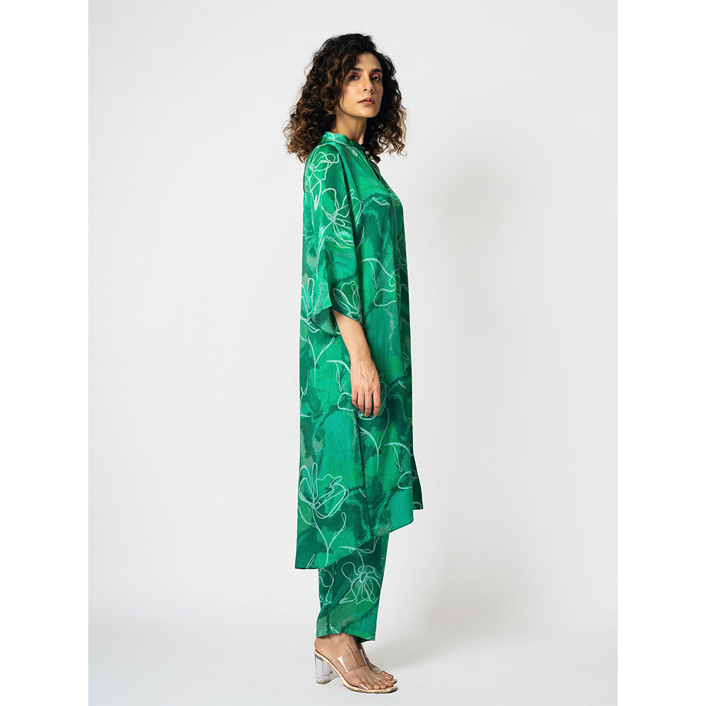 Klad Marbled Floral Mandarin Neck Co-Ord (Set of 3)