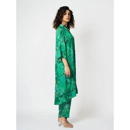 Klad Marbled Floral Mandarin Neck Co-Ord (Set of 3)