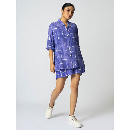 Klad Brick Blue Collar Neck Shirt