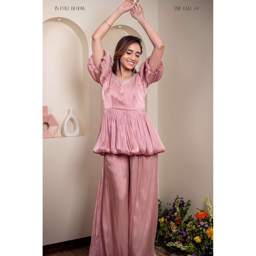 Kosha By Nilima Full Bloom Pink Co-Ord (Set of 2)