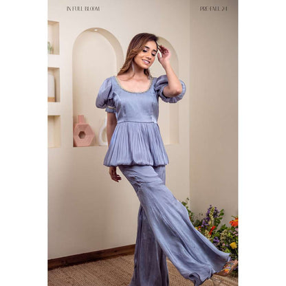 Kosha By Nilima Blue Bloom Co-Ord (Set of 2)