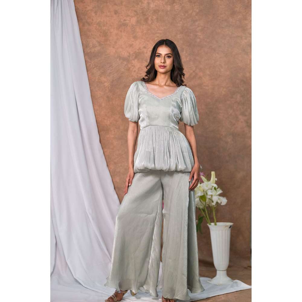 Kosha By Nilima Green Mint Bloom Co-Ord (Set of 2)