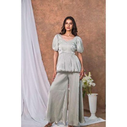 Kosha By Nilima Green Mint Bloom Co-Ord (Set of 2)