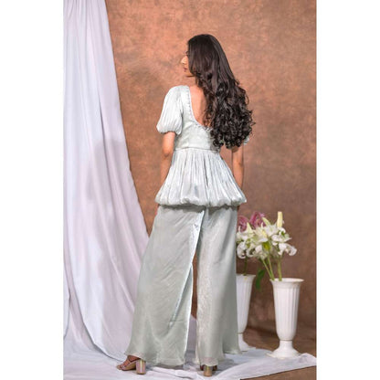 Kosha By Nilima Green Mint Bloom Co-Ord (Set of 2)