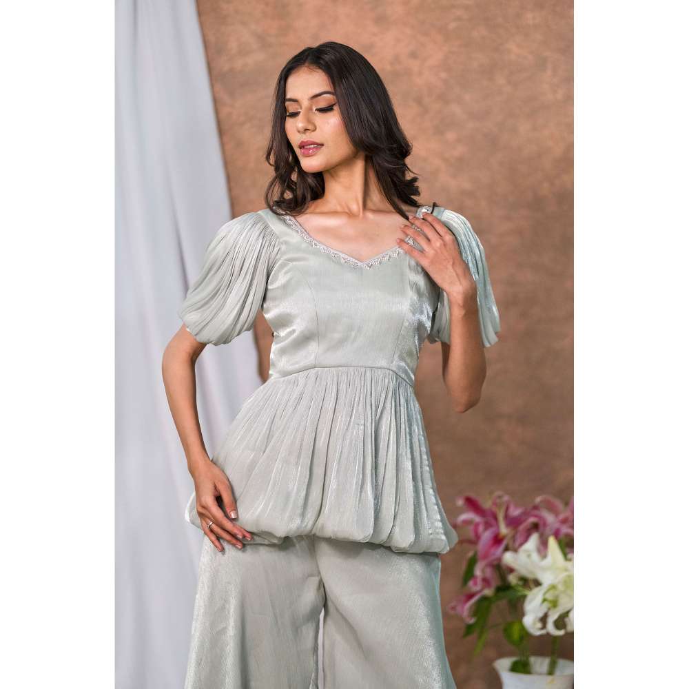 Kosha By Nilima Green Mint Bloom Co-Ord (Set of 2)