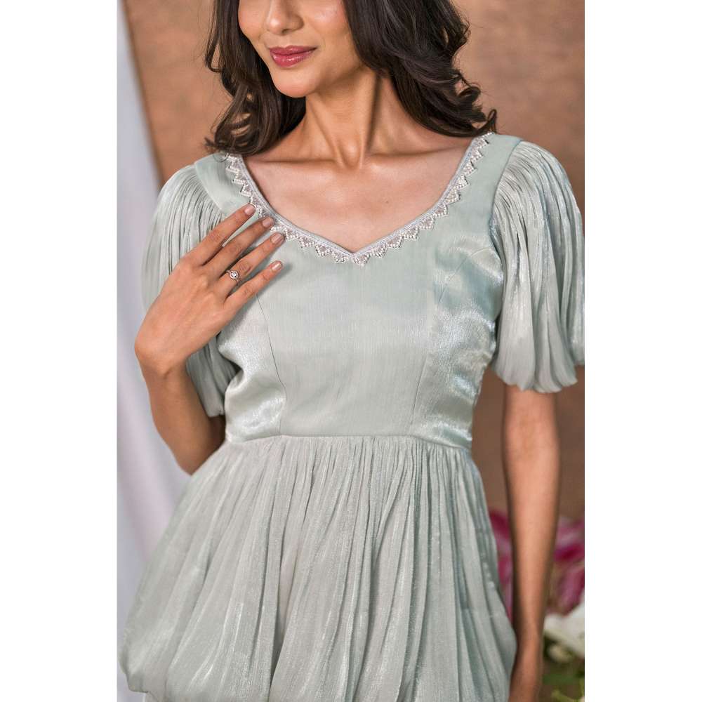 Kosha By Nilima Green Mint Bloom Co-Ord (Set of 2)