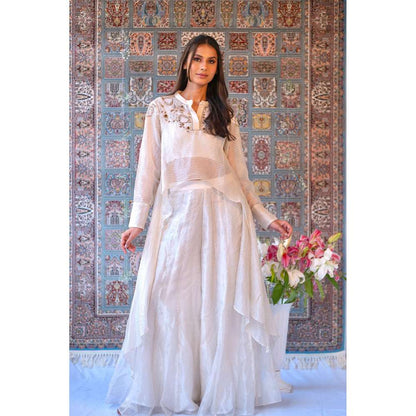 Kosha By Nilima Off White Dreamy Hue Co-Ord (Set of 3)