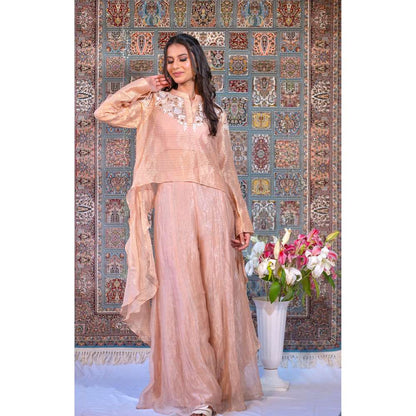 Kosha By Nilima Peach Dreamy Hue Co-Ord (Set of 3)