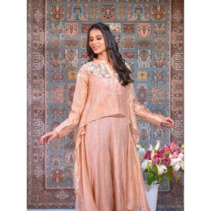 Kosha By Nilima Peach Dreamy Hue Co-Ord (Set of 3)