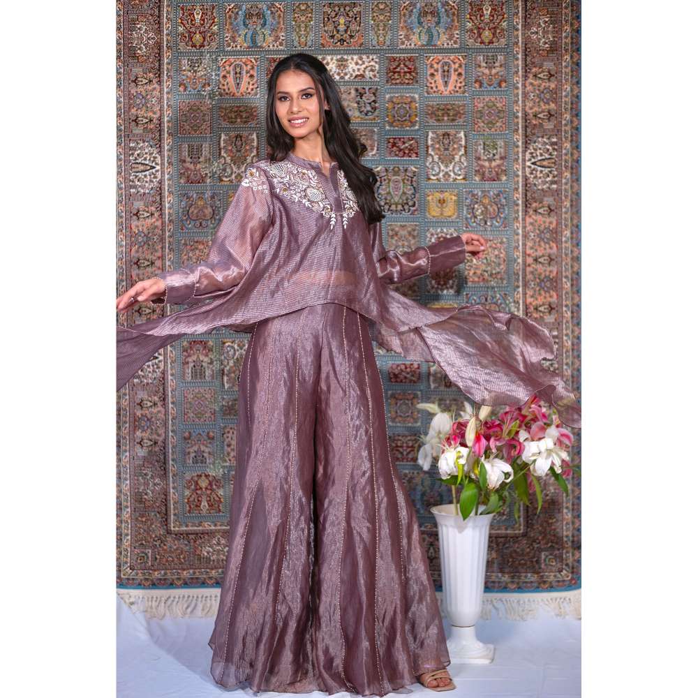 Kosha By Nilima Dark Purple Dreamy Hue Co-Ord (Set of 3)