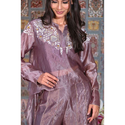 Kosha By Nilima Dark Purple Dreamy Hue Co-Ord (Set of 3)