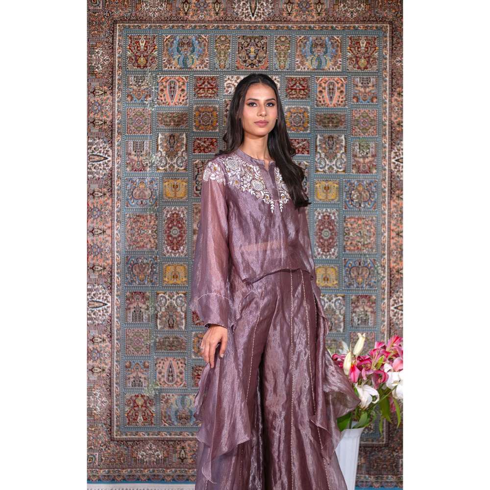 Kosha By Nilima Dark Purple Dreamy Hue Co-Ord (Set of 3)