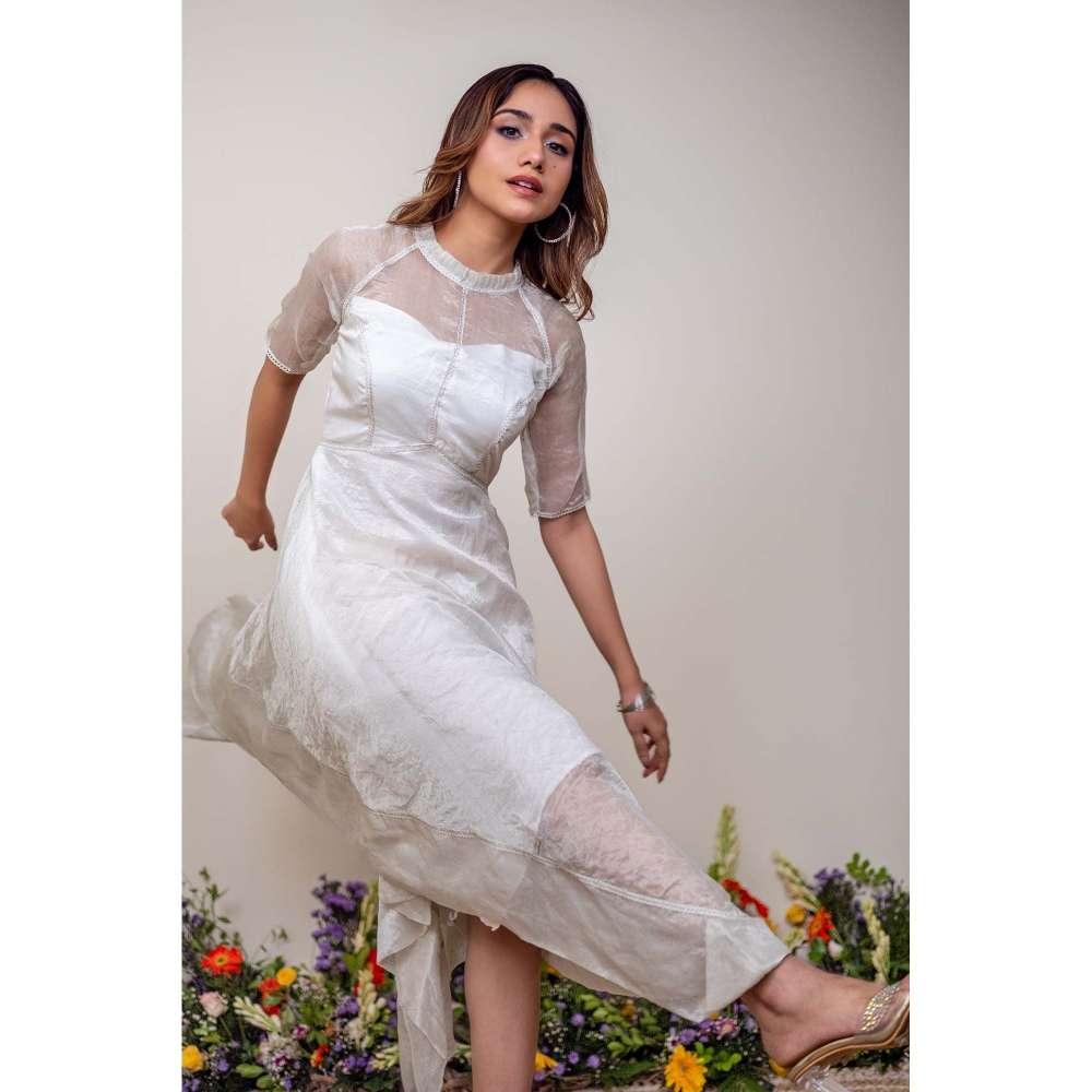 Kosha By Nilima Silver Lining Off White Dress