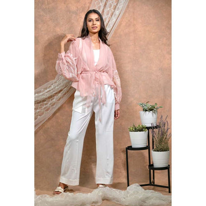 Kosha By Nilima Bloomed Peach Co-Ord (Set of 4)