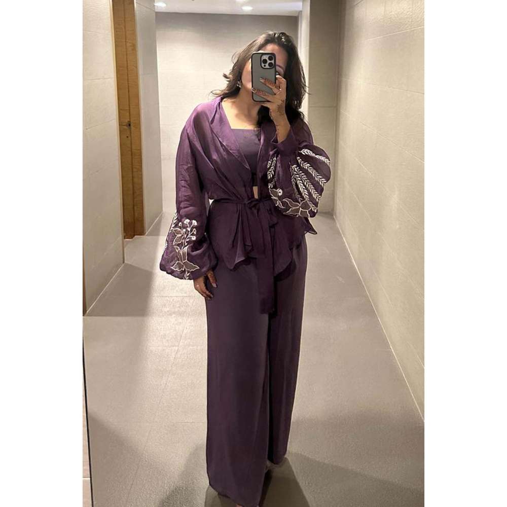 Kosha By Nilima Bloomed Purple Co-Ord (Set of 4)