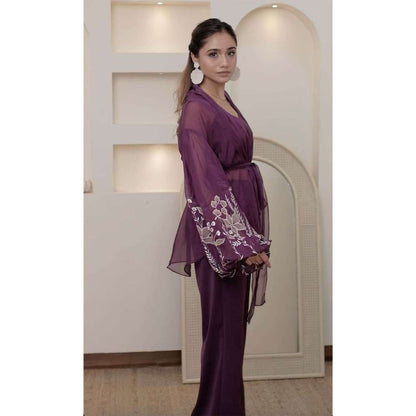 Kosha By Nilima Bloomed Purple Co-Ord (Set of 4)