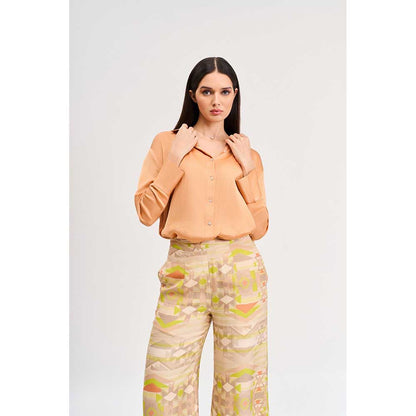 KOSWI Light Peach Colour Shirt