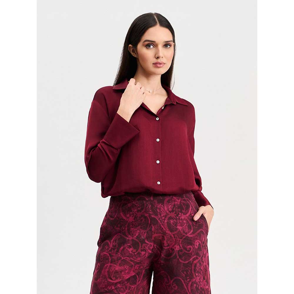 KOSWI Cherry Floral Print Flared Pant
