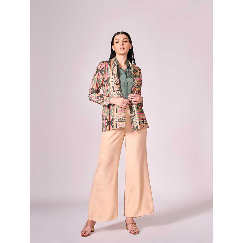 KOSWI Multi Coloured Geometric Print Jacket