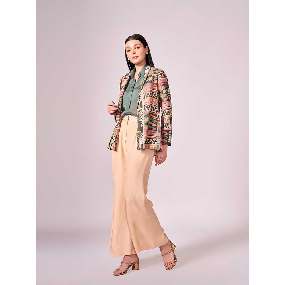 KOSWI Multi Coloured Geometric Print Jacket