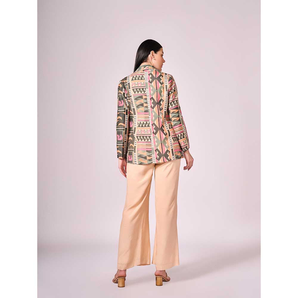 KOSWI Multi Coloured Geometric Print Jacket