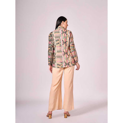 KOSWI Multi Coloured Geometric Print Jacket