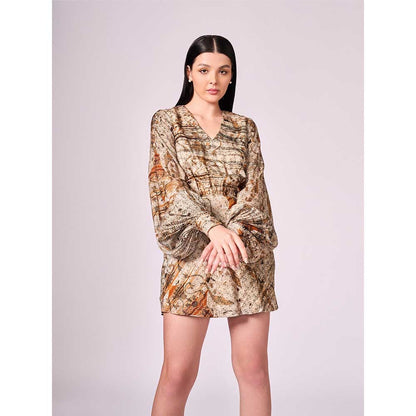 KOSWI Browns Print Mini Dress