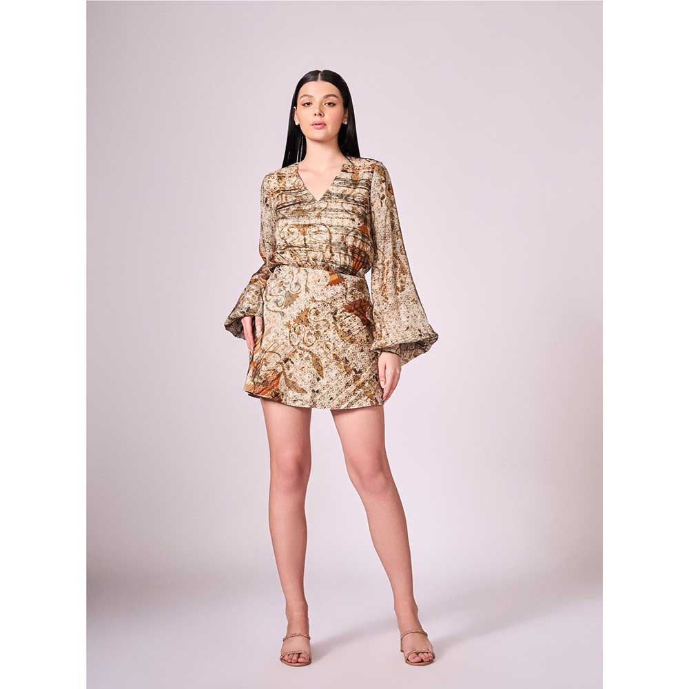 KOSWI Browns Print Mini Dress