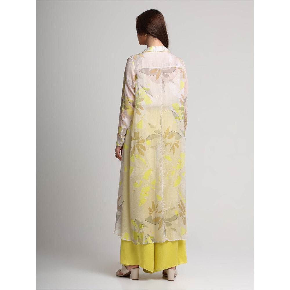 KOSWI Beige Neon Floral Print Shirt