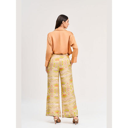 KOSWI Orange Solid Full Sleeves Shirt