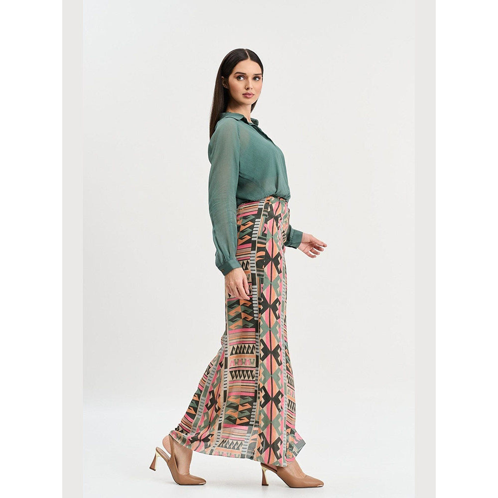 KOSWI Chalk Green Solid Button Down Shirt