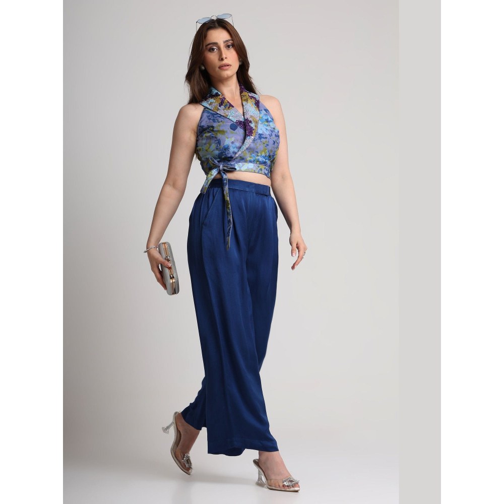 KOSWI Navy Blue Floral Pant