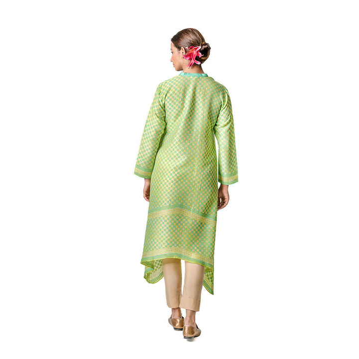 Krishna Mehta Lime Asymmetric Tunic