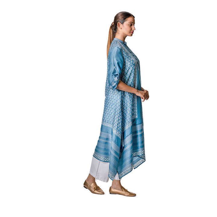 Krishna Mehta Sky Blue Asymmetric Tunic