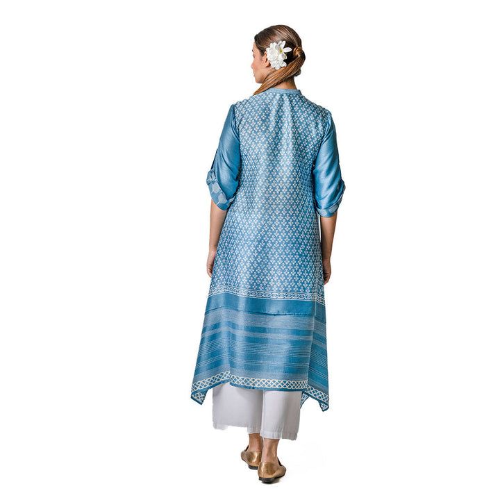 Krishna Mehta Sky Blue Asymmetric Tunic