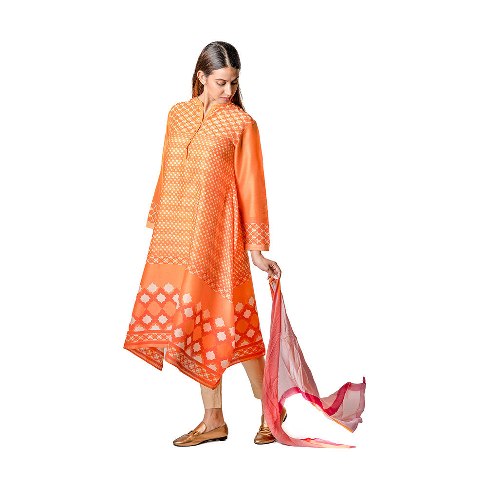 Krishna Mehta Geometric Block Print Tunic