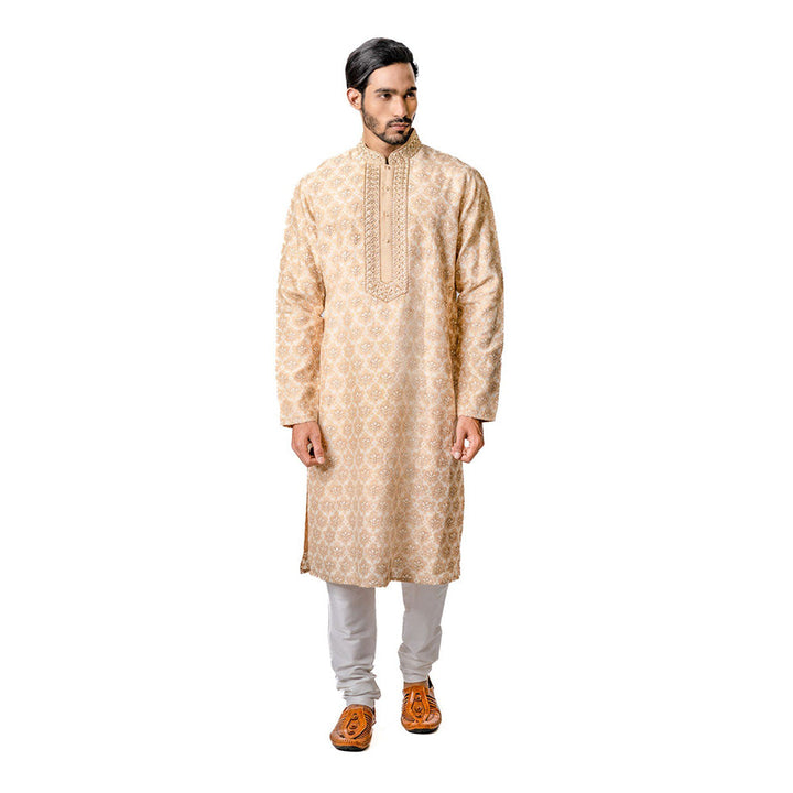 Krishna Mehta Biscuit Block Printed Kurta (Set of 2)