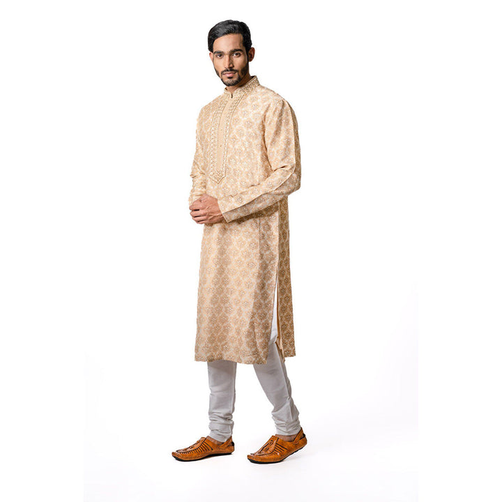 Krishna Mehta Biscuit Block Printed Kurta (Set of 2)