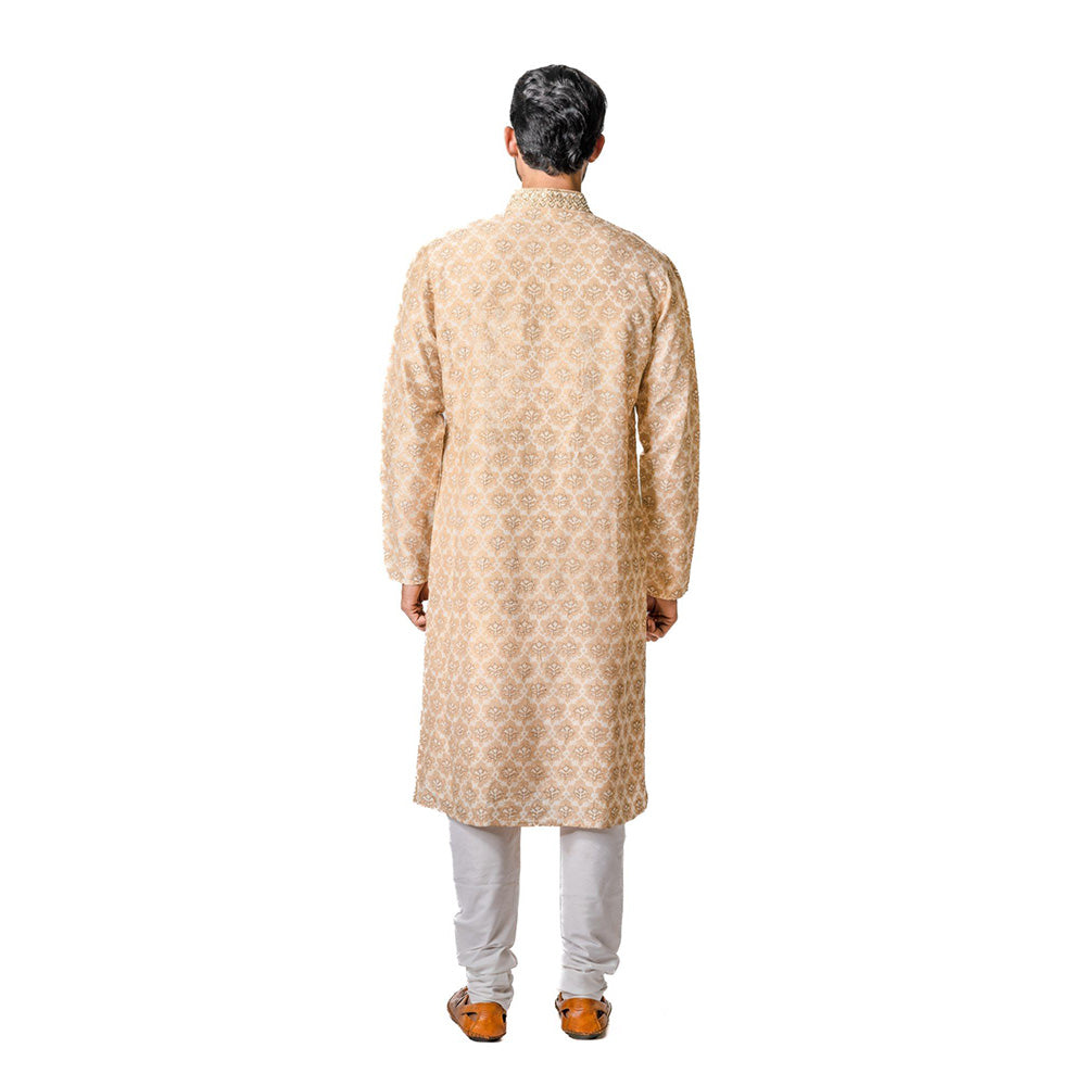 Krishna Mehta Biscuit Block Printed Kurta (Set of 2)