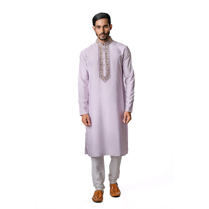 Krishna Mehta Mauve Hand Embroidered Kurta (Set of 2)