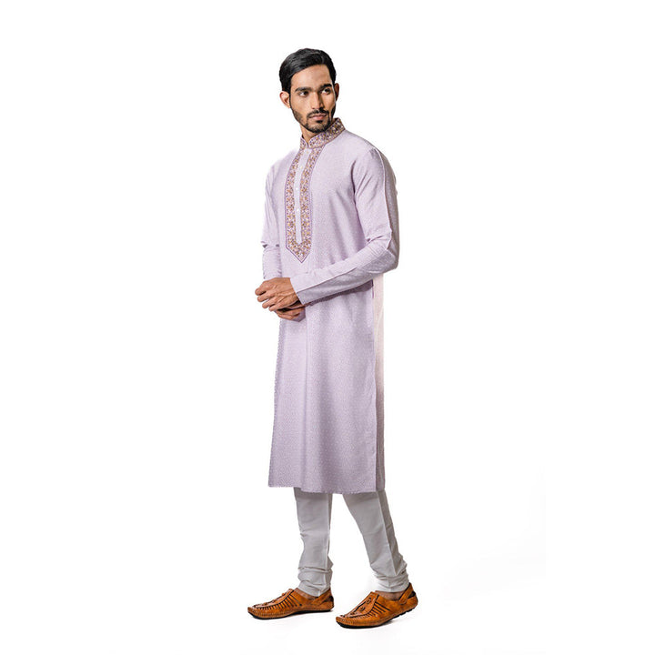 Krishna Mehta Mauve Hand Embroidered Kurta (Set of 2)