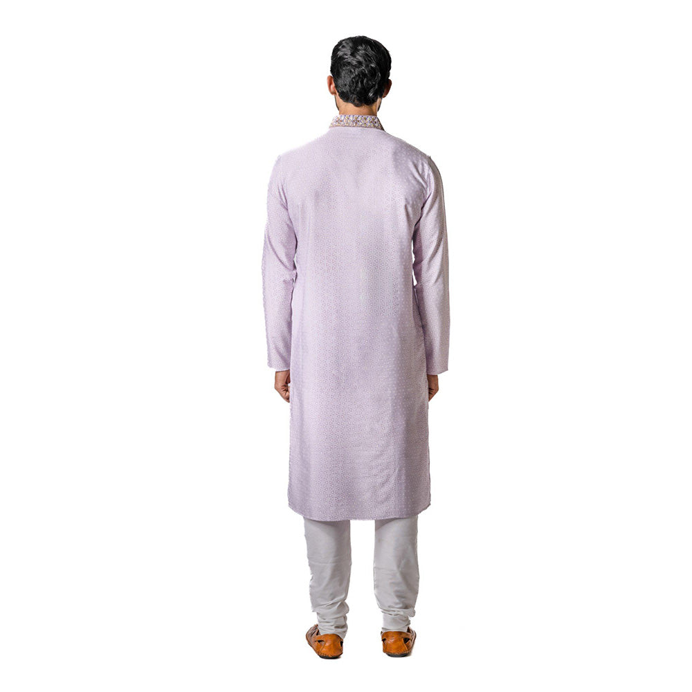 Krishna Mehta Mauve Hand Embroidered Kurta (Set of 2)