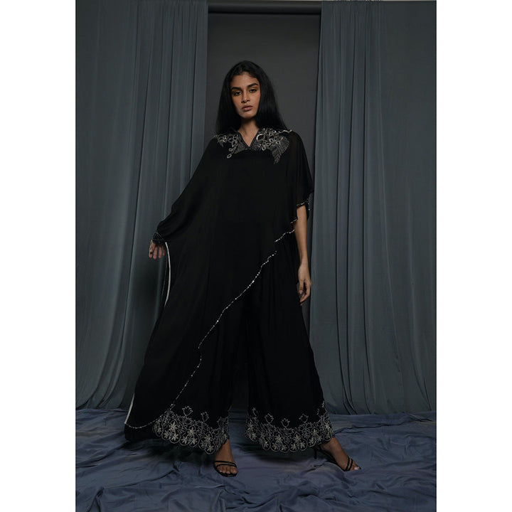 Krishna Mehta Black Cape Kurta