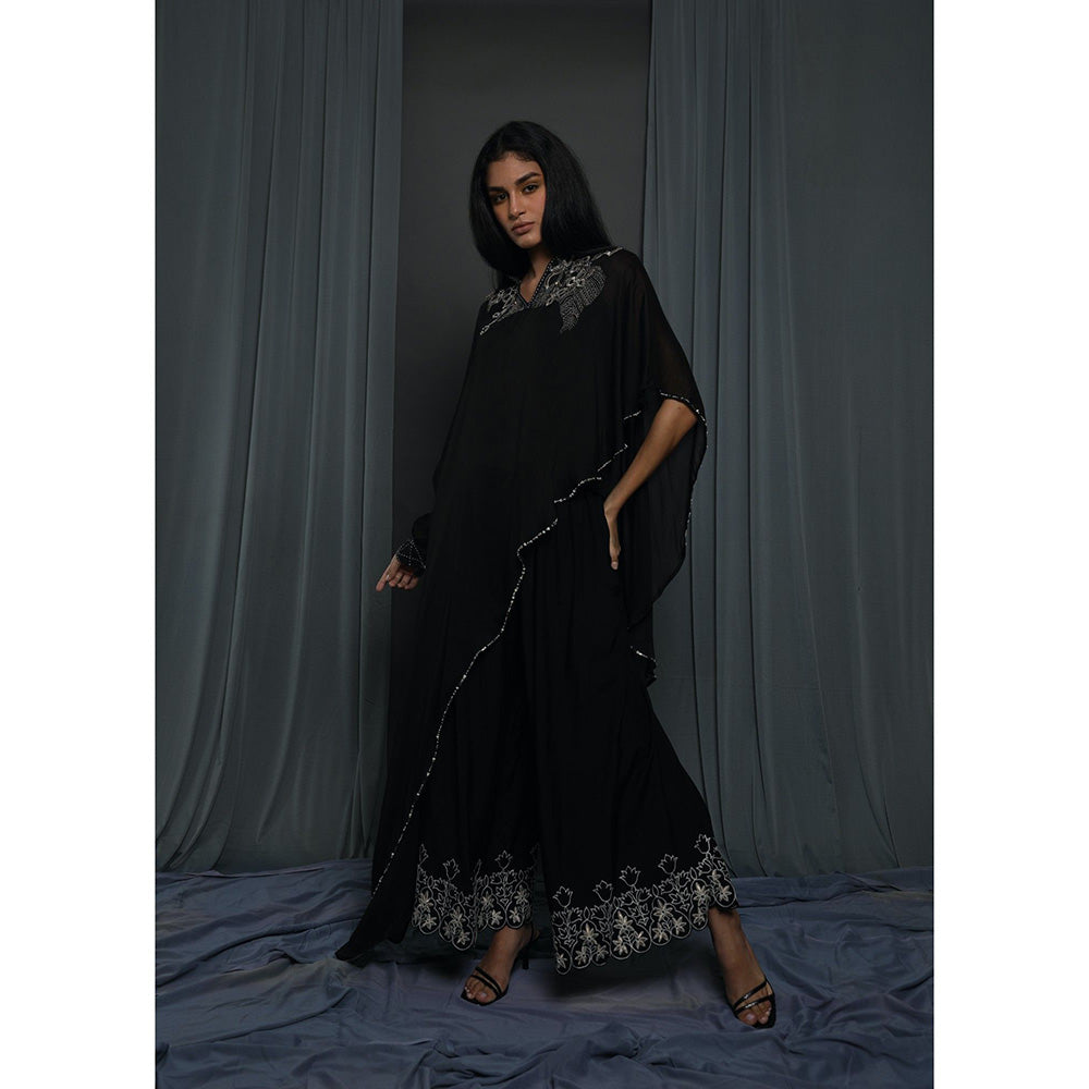 Krishna Mehta Black Cape Kurta