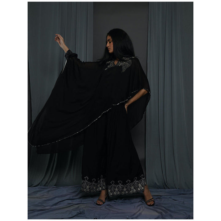 Krishna Mehta Black Cape Kurta