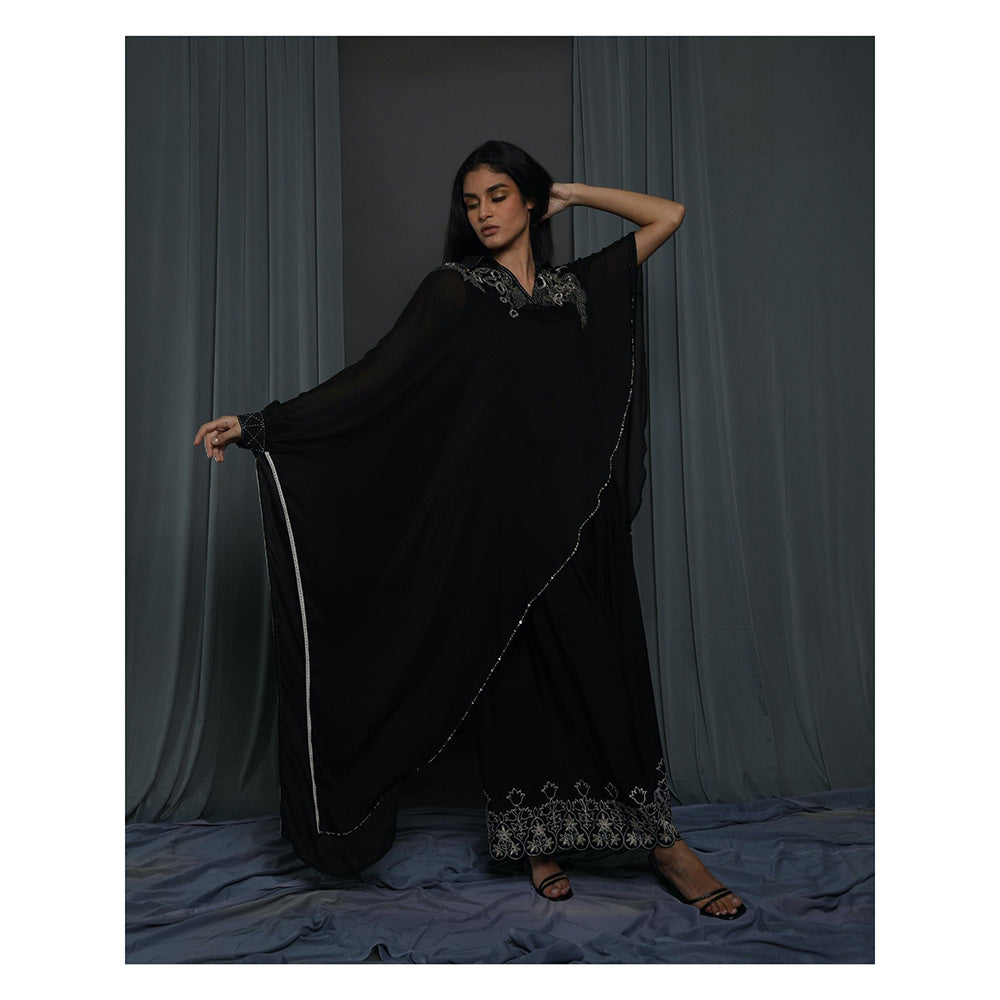 Krishna Mehta Black Cape Kurta