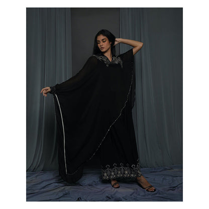 Krishna Mehta Black Cape Kurta