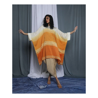 Krishna Mehta Multi-Color Shaded Printed Kaftan