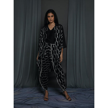 Krishna Mehta Black Printed Jacket