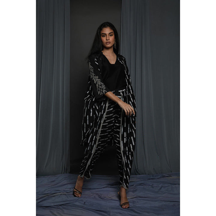 Krishna Mehta Black Printed Jacket